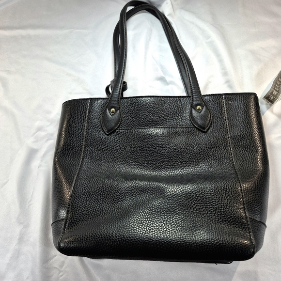 Anne Klein Black Faux Leather Lion Logo Tassel Tote Bag - Picture 5 of 16